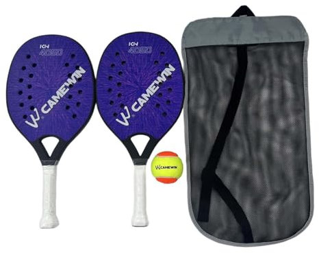 Dickly Ensemble de Raquettes de Tennis de Plage Haut de Gamme avec étui de Transport - Adhérence et Durabilité Améliorées, Bleu