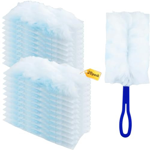 Recharges pour plumeau Tête de Remplacement en Vrac pour Le Nettoyage de la Maison, Recharges pour plumeau Non parfumé compatibles avec Swiffer, 20 pièce