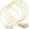 HSLUBI 6 Stück Metallring, 25CM, Metallring mit 6 Stück Fuß, Tafelaufsätze, für Traumfänger、Loral Hoop Kranz Hochzeit Dekor und Weihnachten Handwerk. (Gold-25cm-6 Stück- mit Sockel)