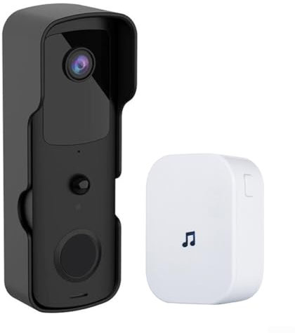 Campanello WiFi intelligente con comunicazione vocale bidirezionale e dialogo remoto (nero)