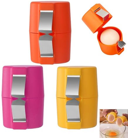 3 PCS Egg Shell Opener, 2025 New Egg Cracker Tool for Raw Eggs, Egg Shell Opener Topper Cutter, Multifunctional Eggs Breaker and Separator for Cooking Camping Kitchen Gadgets