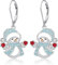 Weihnachts-Schneemann-Tropfenohrringe für Frauen, 925er Sterlingsilber, baumelnde Ohrringe, Weihnachtsschmuck