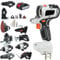 Set di utensili for la lavorazione del legno a batteria 10 in 1, kit combinato di utensili elettrici a batteria con batteria da 6,0 Ah, trapano a percussione, chiave elettrica, cacciavite, a catena