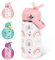 AMFUN Borraccia Bambini Acciaio Inox con Cannuccia, 350ml Borraccia per Bambino, Senza BPA Thermos, Bottiglia Termica per Bambini, Bottiglia d'Acqua a Prova di Perdita per Scuola Asilo Campeggio
