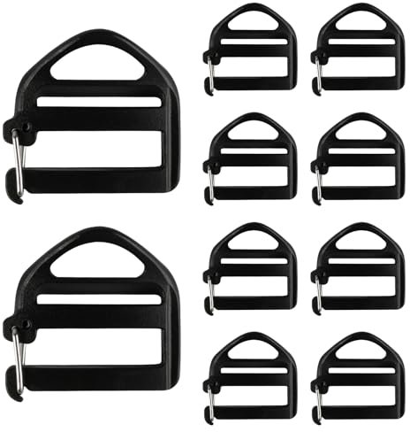 QUIIEOSKIA 10 STK Verstellbare Schnallen Gurtband 25mm, Rucksack Schnallen Ersatz, Rucksackschnalle Gurtschnalle Klemmschnalle für Rucksack Koffer Gepäck Reparatur Werkzeuge Zubehör(Schwarz)