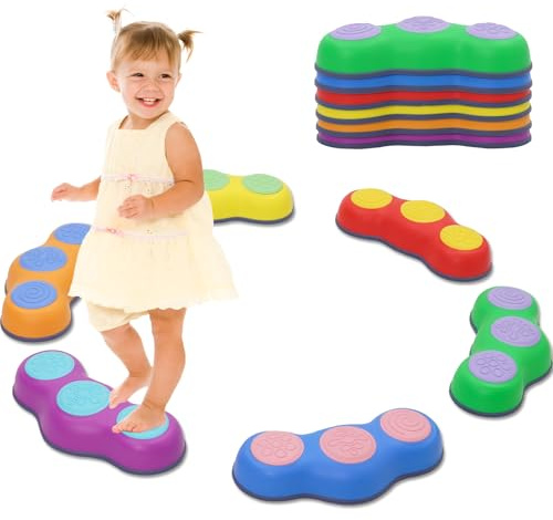 Stepping Stones Kids 6 Pcs Non-Slip, Toddlers Sensory Exercise Toys | Balance Toy Obstacle Course, Promotes Balance Coordination for Boys Girls Indoor Outdoor