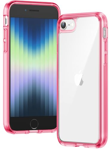 Voyahülle Clear Case for iPhone SE 2020/2022, 7/8, Ultra Thin, Shockproof TPU Cover, Anti-Yellowing, Crystal Clear, Phone Case for Apple iPhone SE 2nd 3rd Generation - Magenta