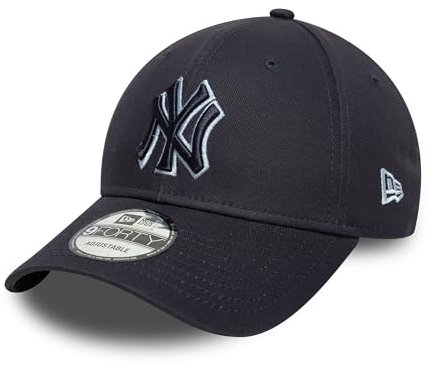 New Era New York Yankees 9Forty Cap Schwarz Weiß Outline - One-Size