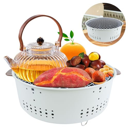 Barbecue A Carbone Portatile Griglia A Carbone Rotonda Piccola Griglia A Carbonella Da Campeggio, Griglia Da Tavolo All'aperto, Griglia Portatile Da Tavolo, Griglia Per Barbecue A Carbonella