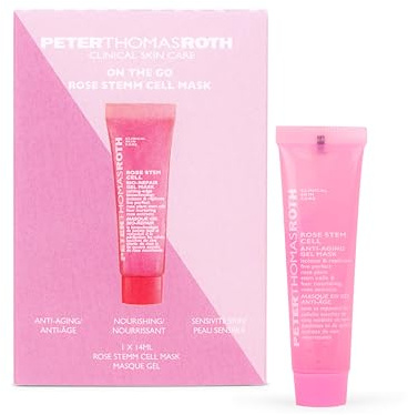 Peter Thomas Roth – On The Go Set Rose Stem Cell Mask 14 ml – Anti-Aging Gelmaske mit 5 Rosen-Stammzellen & 4 Rosenextrakten – Für strahlende, glatte & jugendlich aussehende Haut – Reisegröße