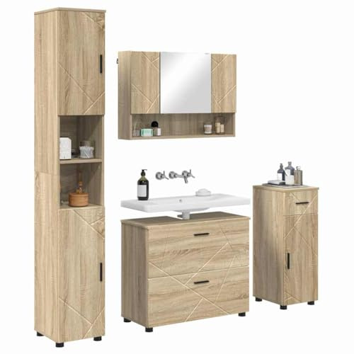 vidaXL Bathroom Furniture Set 4 pcs Sonoma oak 30 x 35 x 192 cm,
