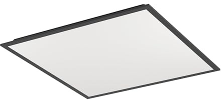Eglo Connect.z Smart Home LED Panel Moradillo-Z, 60x60 cm | ZigBee ceiling light fixture, matte, app and voice control Alexa, warm-cool white, RGB, dimmable, black flush mount lamp