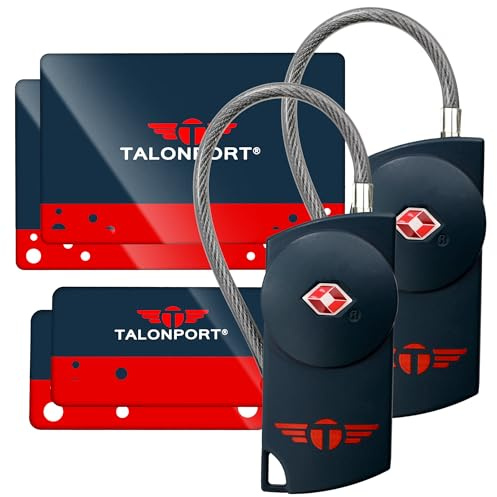 Talonport Keyless TSA Approved Suitcase Luggage Locks, Blue, Blue, 2 Pack, Keyless TSA Appproved Luggage Locks