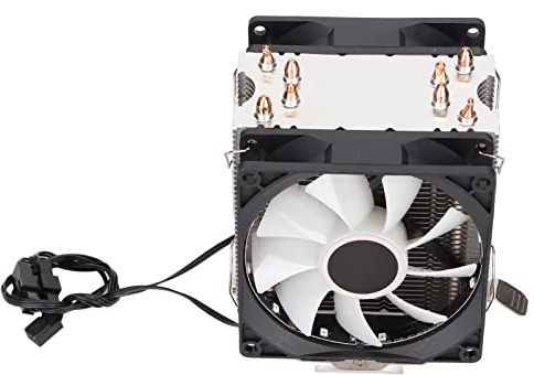 BONKZEBU Refroidisseur D'ordinateur avec Technologie de Contact Direct, Lumières RVB, Ventilateur Silencieux pour LGA 775 pour Core2DUO, Métal ABS 3,5 Pouces, pour Station de Travail Core I5 (Deux