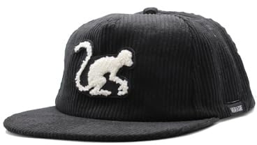 Surf Monkey Berretto da baseball Visiera piatta Uomo/Donna - Taglia unica - Vestibilità Snapback - Velluto a coste