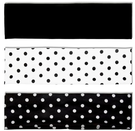 TERSE Polka Dot Stirnband Damen Sommer, Haarband Damen dünn Elastisch Weiche Stirnbänder für Yoga Sport Alltag, Retro Haarreife für Frauen