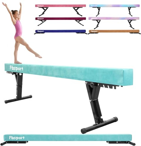 FBSPORT schwebebalken Kinder schwebebalken für zuhause schwebebalken höhenverstellbar Gymnastik Balance Beam 244CM, 5 Höhen Einstellbare High und Low Level Stabile Floor Beam Gym Trainingsgeräte