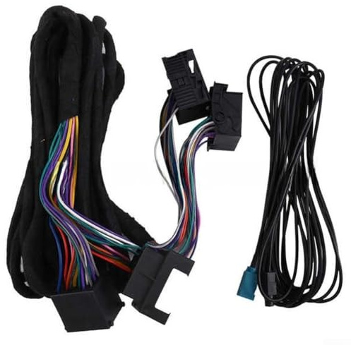 PureBowlic 17 + 40-poliger Auto-Stereo-Kabelbaum, Strom-Verlängerungskabel für BMW E46/E38/E39/E53, für Android-Radio-Haupteinheit, Adapter, schwarz, 600 cm