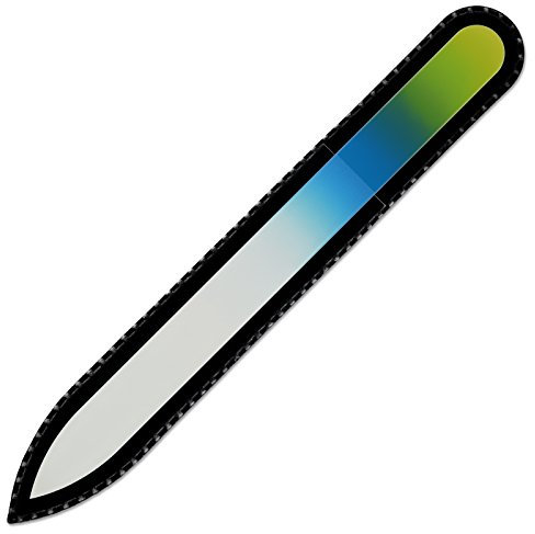 Mont Bleu Colour Crystal Nail File in Black Pouch - Genuine Czech Tempered Glass - Handmade in Czech Republic