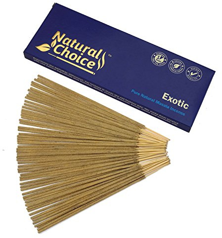 Natural Choice Exotic Incense Sticks 100 Grams, Low Smoke Traditional Incense Sticks Made from Scratch, Never Dipped