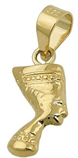 Anhänger Nofretete - ägyptische Königin, glänzend, 375 Gold Gelbgold