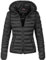 Navahoo Damen Steppjacke XS-XXL leichte Übergangsjacke mit abnehmbarer Kapuze, wasserabweisend, taillierter Schnitt B650 (S,Schwarz)
