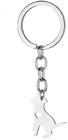 Familienkalender Hund mit Herz Pfote Hundepfote Glücksbringer Schlüsselanhänger Metall silberfarben | Geschenk | Liebe | Frauen | Damen | sitzend