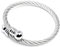Schmuck-Checker Flexibler 316L Edelstahl Stahlseil Armreif silber schwarz gold roségold Damen Herren Geschenk Armspange hochwertiges Armband (Silber)
