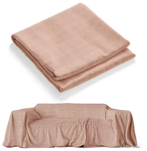 HomeLife Telo Copridivano Cotone (160X280) Made in Italy, Elegante e Versatile - Telo Copritutto Cotone Multiuso perfetto come Telo Arredo Divano Copriletto Singolo Estivo Leggero Tinta Unita Beige