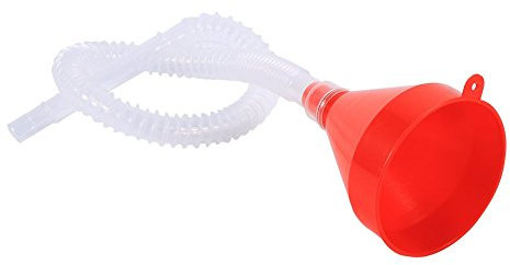 Car Hose Funnel, Plastic Funnel and Hose 8cm Wide Mouth Engine Fuel Funnel Oil Filler Funnel with Flexible Hose for Car Farm Motorcycle Machine Automotive