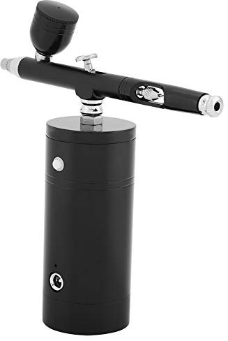 MAGT Kompressor Airbrush Set, 0,3 mm Mini Luftkompressor Spritzpistole Airbrush Set 7CC Kapazität Luftverdichter Airbrushpistole Set Schwarz