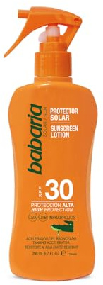 Babaria - Sonnenschutz Spray Aloe Vera SPF 30 | Feuchtigkeitsspray Sonne | Alltagssonnenschutz | 200 ml