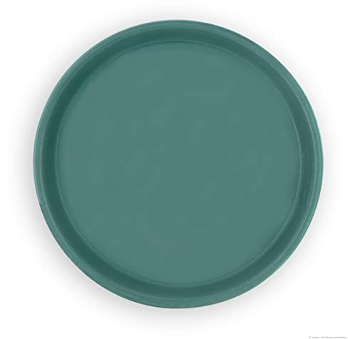K&K Dessous de plat rond en céramique de haute qualité Motif PKZ Vert mat 22 x 2,6 cm