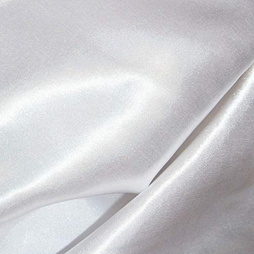 FYVIE STAR FABRICS Silky Satin Dress Craft Fabric Plain Luxury Wedding Material 150cm. Wide. When Selecting 3 or More Metres of Any one Given Colour. (White) (1m)