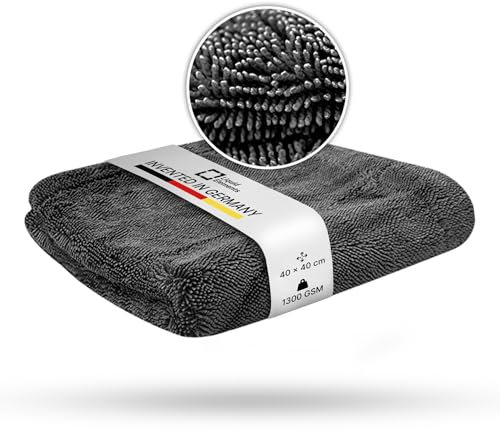 Liquid Elements – Auto Trockentuch Premium Black Hole 1300 GSM 40 x 40 cm – Mikrofasertuch zur Autopflege – extrem saugstark, fusselfrei & oberflächenschonend