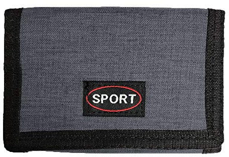 LOLUNA® Portefeuille Scratch en Toile, Porte Monnaie, Billet, Carte, Identité, Permis et Doublure résistante (Gris)