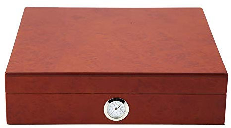 Atyhao Humidor Box, Cedar Wood Desktop Cigar Humidor Portable Travel Outdoor Humidor Case Cigar Box with Hygrometer 23.5 x 21.5 x 6cm/9.3 x 8.5 x 2.4in(Brown)