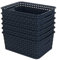 Sandmovie Plastic Woven Storage Baskets, Navy Blue, 6 Packs