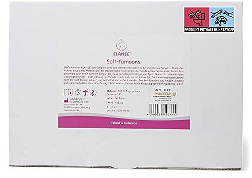 ELANEE Soft-Tampons, fadenlose Tampons, weiches & flexibles Material, 50 Stück (742-V2)