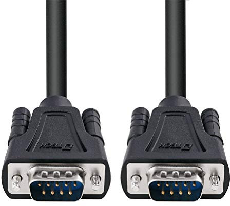 DTech Cavo seriale DB9 da 3 m connettore COM maschio a maschio RS232 dritto con cavo dati a 9 pin