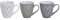 Wurm - Jumbo-Becher Herz aus Keramik, 3-Fach Sortiert, 11 cm, 400 ml