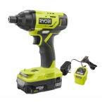 Ryobi ONE+ 18V Cordless 1/4 in. Impact Driver Kit with 1.5 Ah Battery and Charger (P235AK1)
