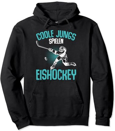 Coole Jungs spielen Eishockey Hockey Eishockeyspieler Jungen Pullover Hoodie