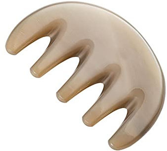 Haarkamm, Kamm Zum Entwirren Von Haaren Aus Echtem Horn, Yak Horn-Massagekamm Mit Fünf Zähnen Verdickender Gesichts-Akupunkturpunkt-Meridiankamm Antistatischer Kamm (thickness 0.5-0.6cm)