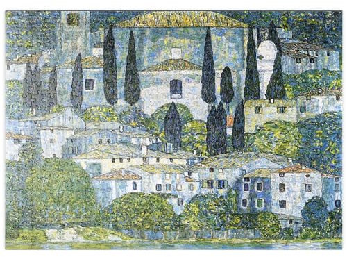 MyPuzzle Gustav Klimt's Kirche in Cassone (1913) - Premium 500 Teile Puzzle - MyPuzzle Sonderkollektion von Æpyornis
