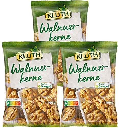 Kluth Walnusskerne Beste Qualität und mild im Geschmack 100g 3er Pack