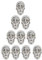 Binnan 10 Stück Punk Nieten Totenkopf Nieten Silber Metall Ziernieten Killernieten Leder Nieten für Taschen, Lederband, Halsband, Schuhe