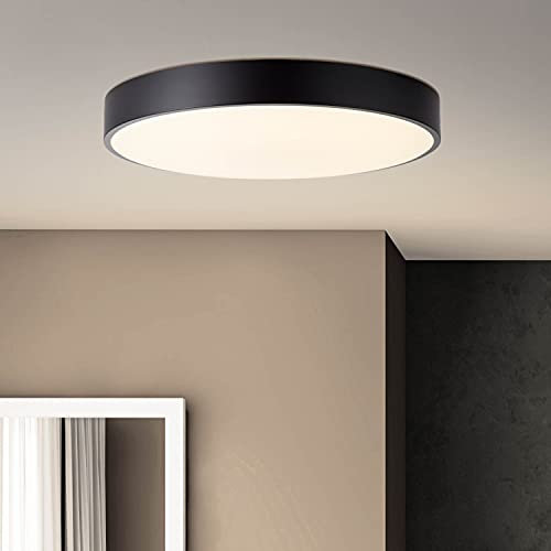 Brilliant LED Deckenlampe - funktionale Deckenleuchte stufenlos dimmbar mit Fernbedienung mit Lichtfarbe von warm- bis kaltweiß einstellbar CCT aus Metall/Kunststoff, in weiß/schwarz - Ø 49cm