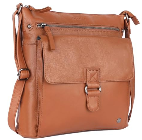 LEDERBUCK Shirley Large Soft Real Leather Womens Crossbody Handbags and Purses-Triple Zip Sling Crossover Shoulder Bag