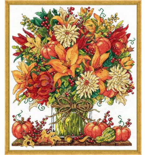 Design Works Crafts Fabulous Fall Counted Cross Stitch Kit, Mulitcolor